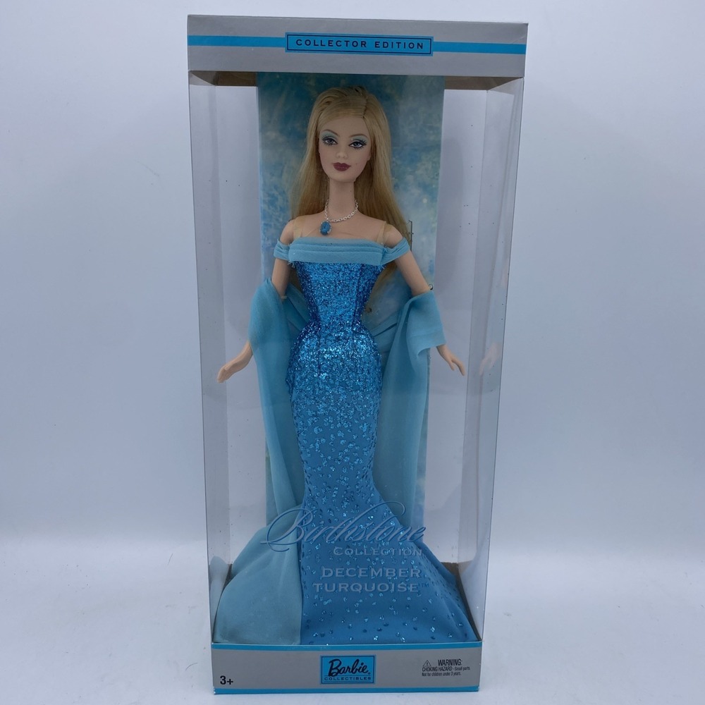 NIB 2002 Mattel Birthstone Collection Barbie December Turquoise C5330